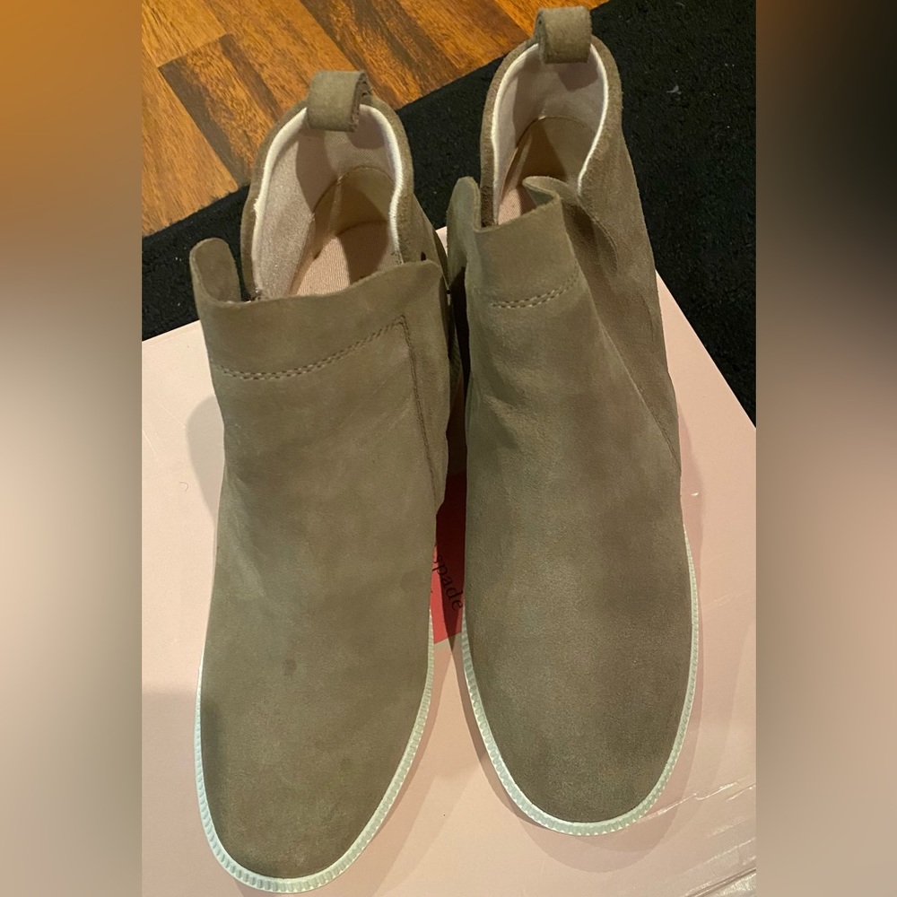 Kate Spade suede ankle wedge boots